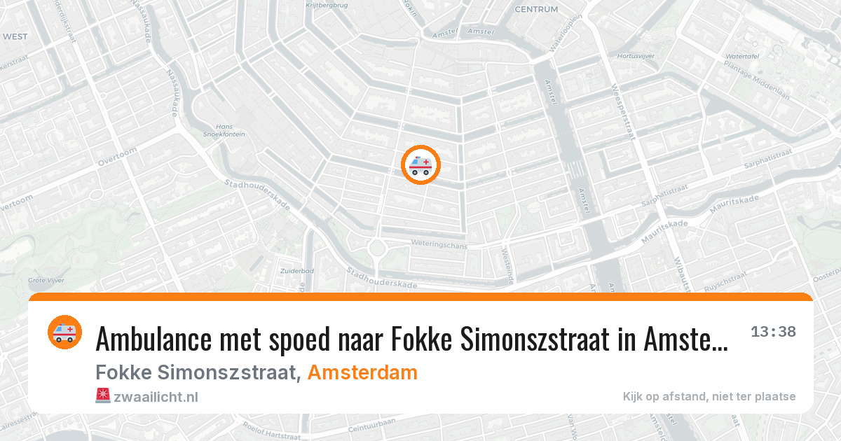 Ambulance met spoed naar Fokke Simonszstraat in Amsterdam — 14 jun 2026