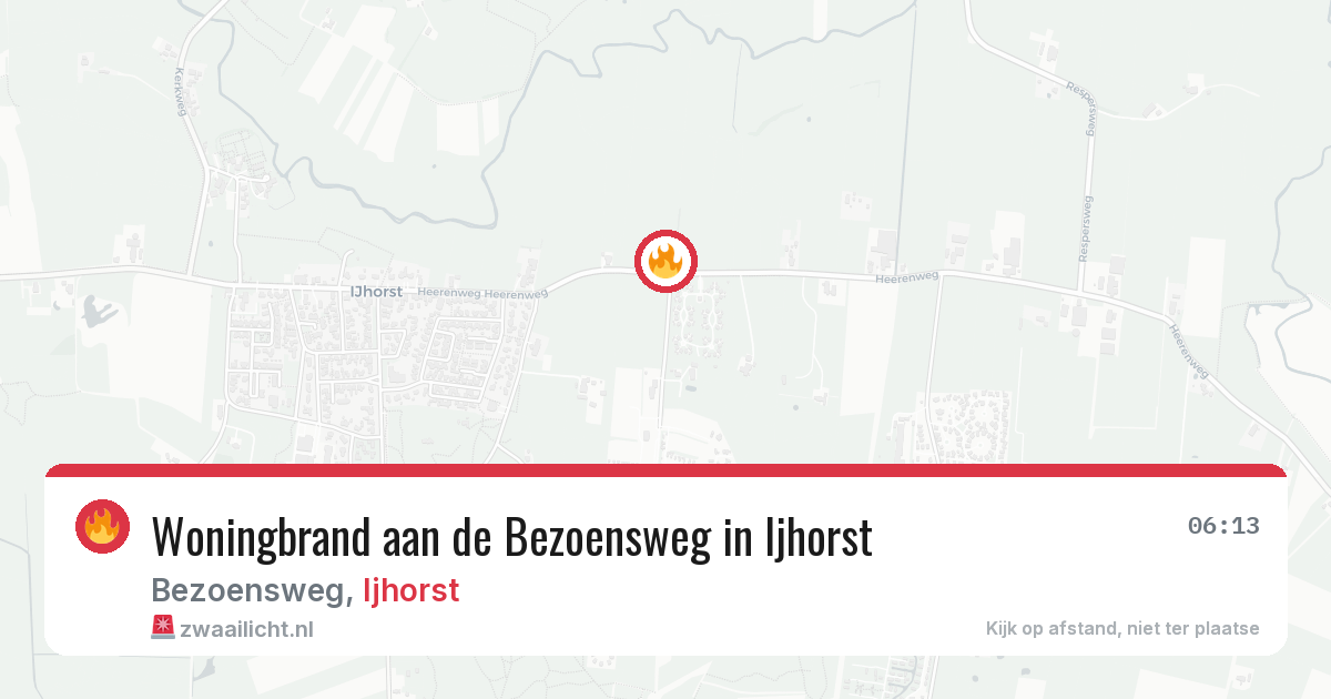Woningbrand aan de Bezoensweg in Ijhorst — 7 mrt 2026