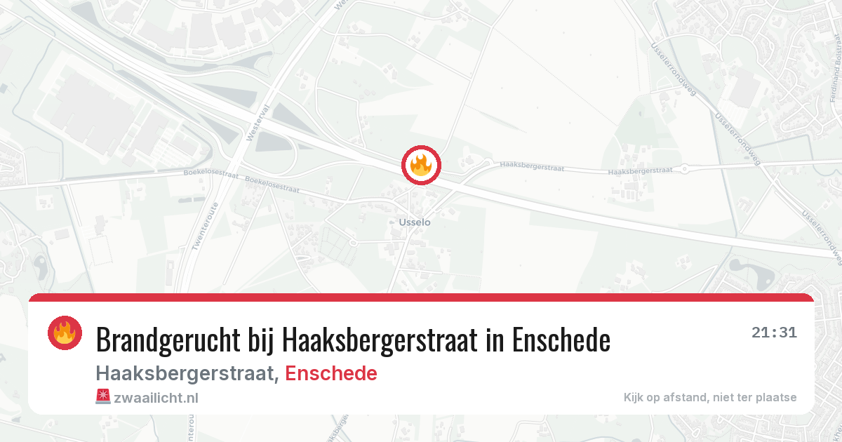 Brandgerucht bij Haaksbergerstraat in Enschede — 30 jul 2026