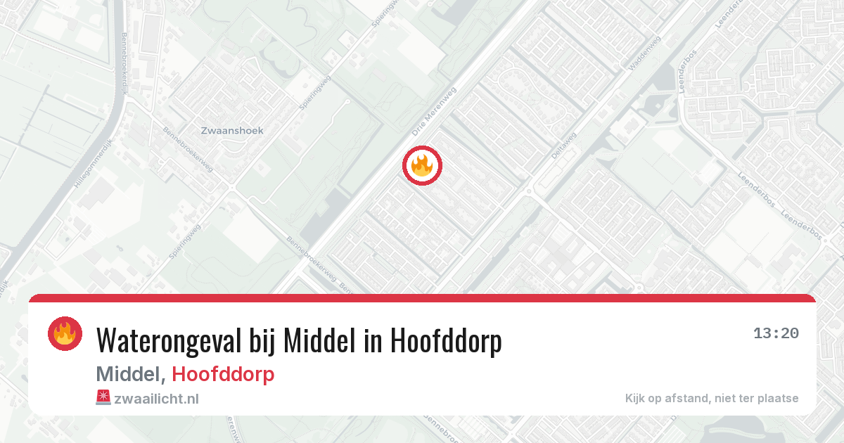 Waterongeval bij Middel in Hoofddorp — 22 jun 2026