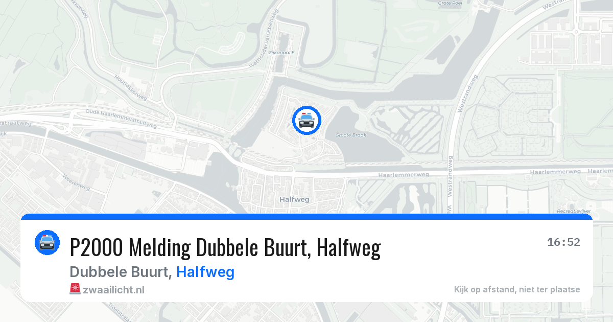 P2000 Melding Dubbele Buurt, Halfweg — 8 mei 2026