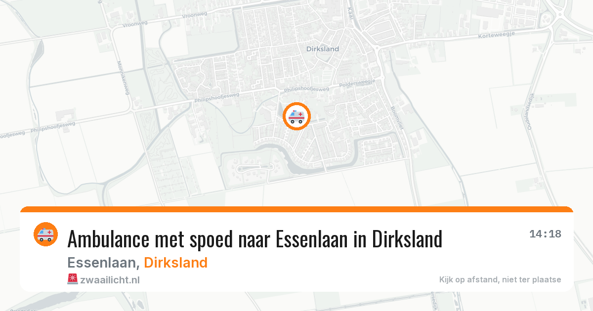 Ambulance met spoed naar Essenlaan in Dirksland — 14 aug 2026