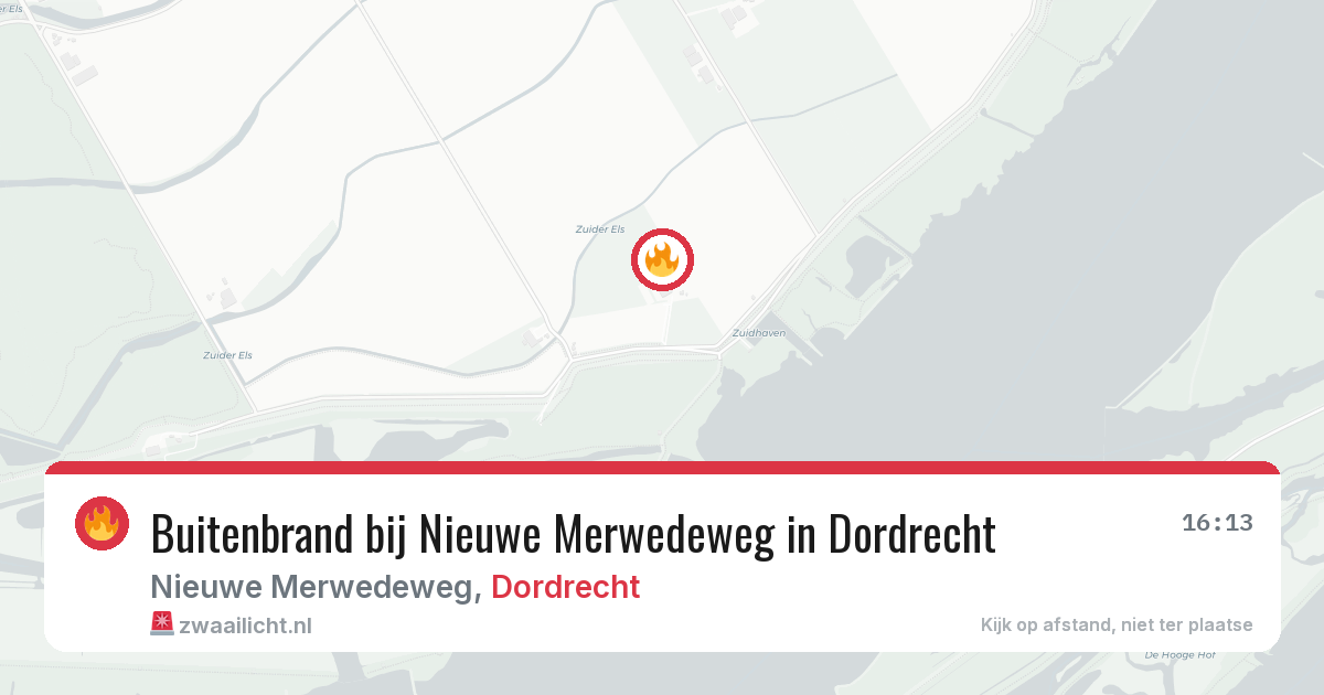 Buitenbrand bij Nieuwe Merwedeweg in Dordrecht — 7 mrt 2026