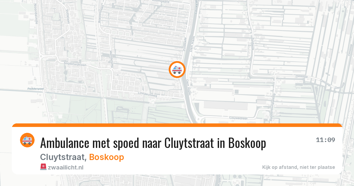 Ambulance met spoed naar Cluytstraat in Boskoop — 23 apr 2026
