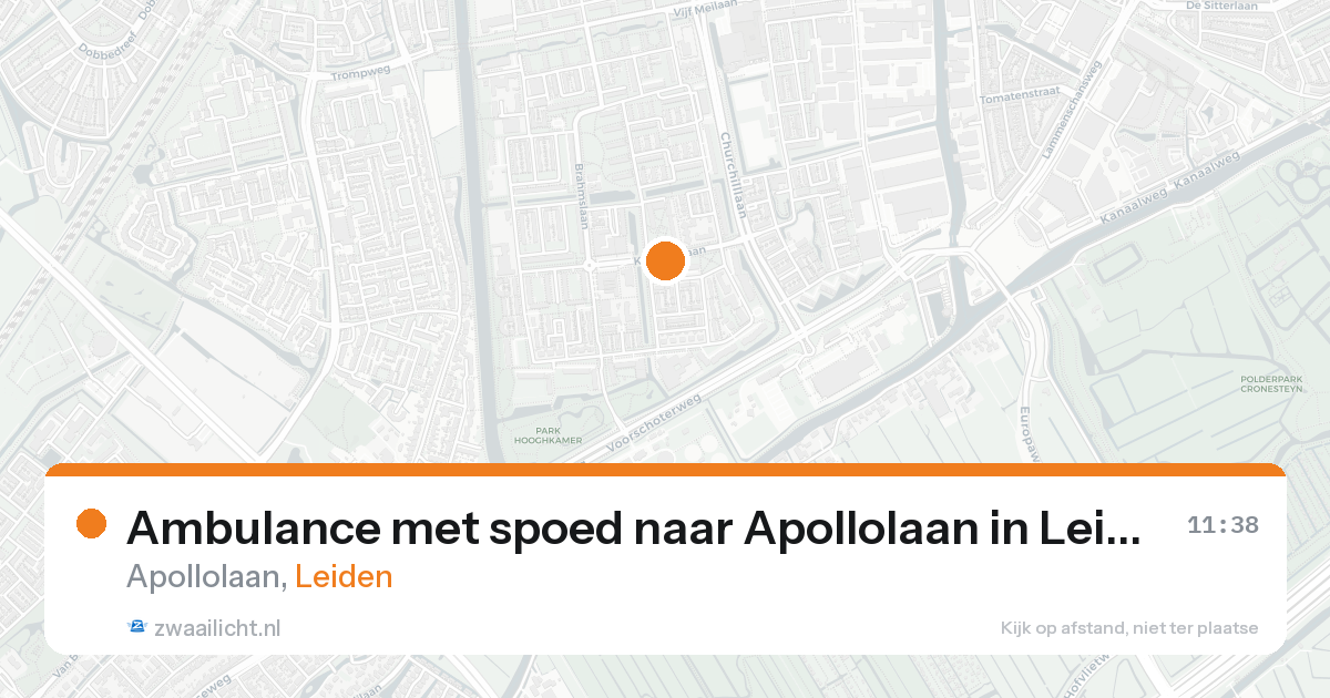 Ambulance met spoed naar Apollolaan in Leiden — 17 aug 2026