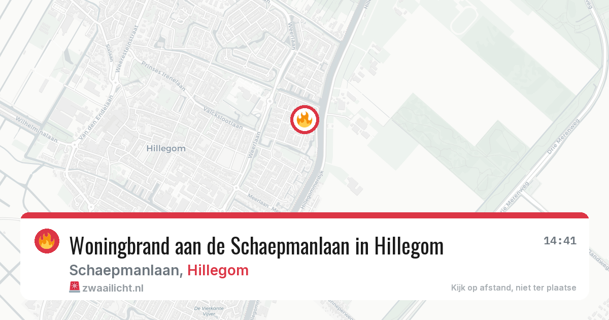 Woningbrand aan de Schaepmanlaan in Hillegom — 8 jul 2026