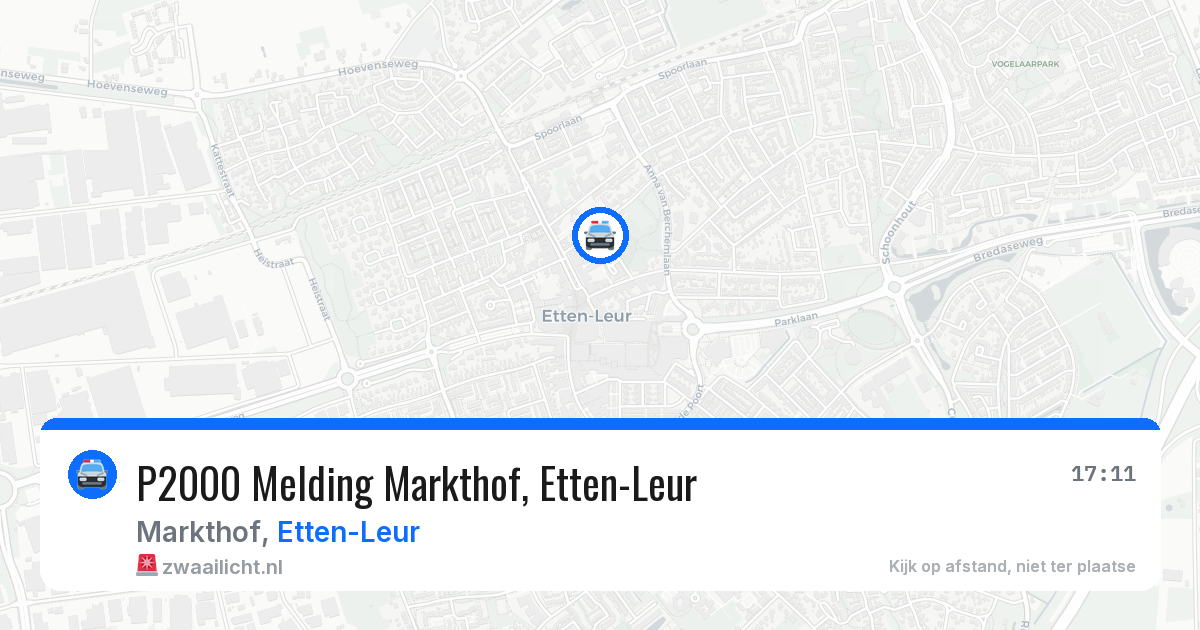 P2000 Melding Markthof, Etten-Leur — 10 apr 2026