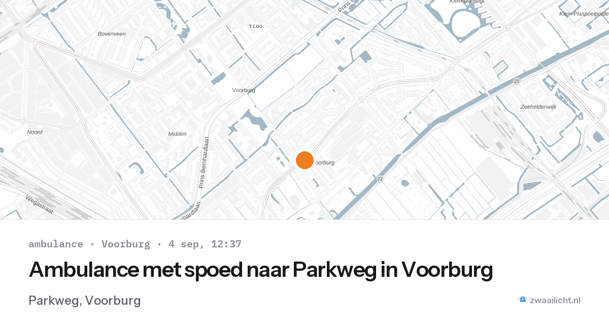 Ambulance met spoed naar Parkweg in Voorburg — 4 sep 2026