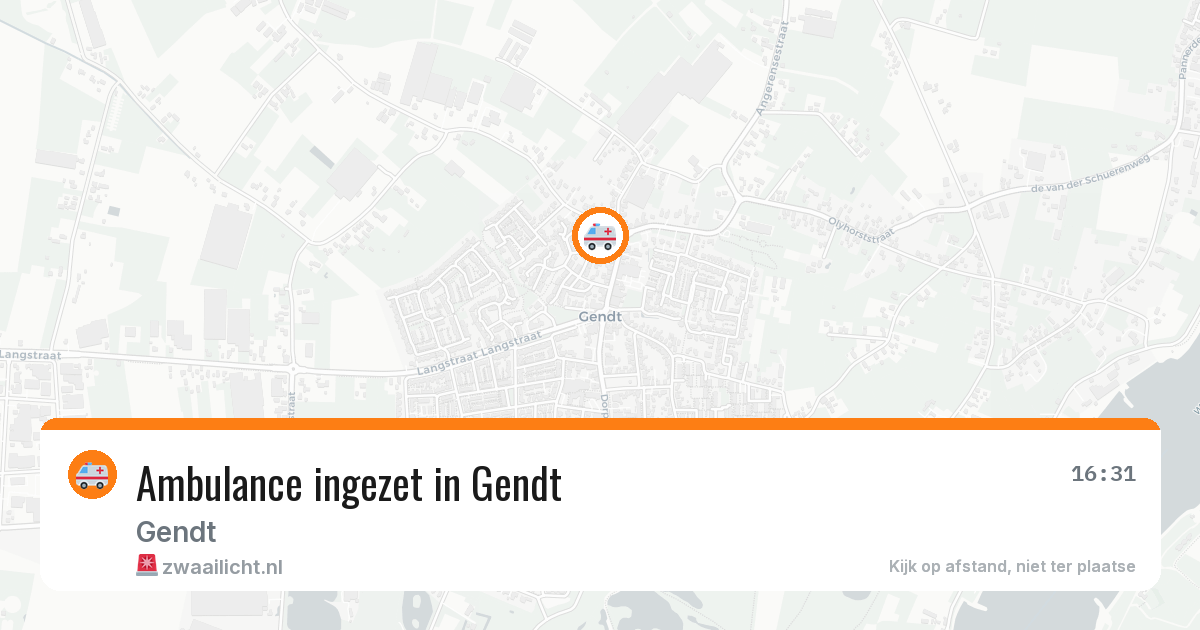 Ambulance ingezet in Gendt — 18 mei 2026