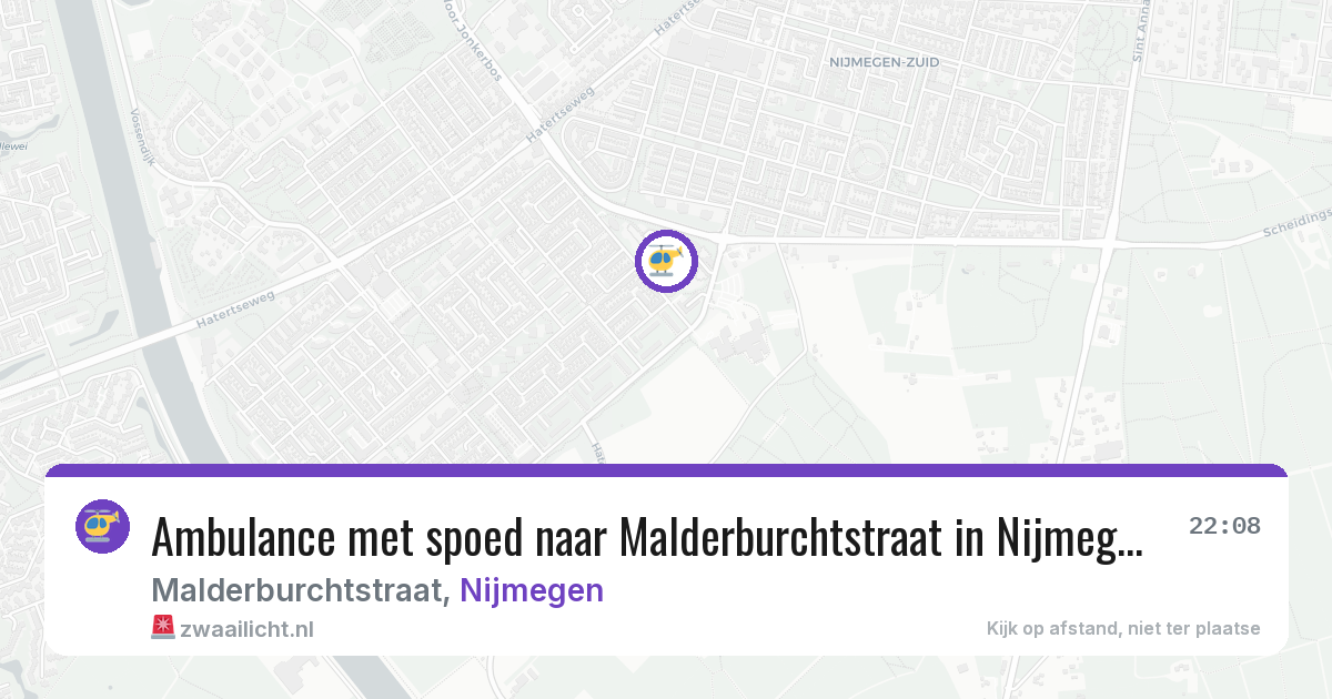 Ambulance met spoed naar Malderburchtstraat in Nijmegen — 8 aug 2026