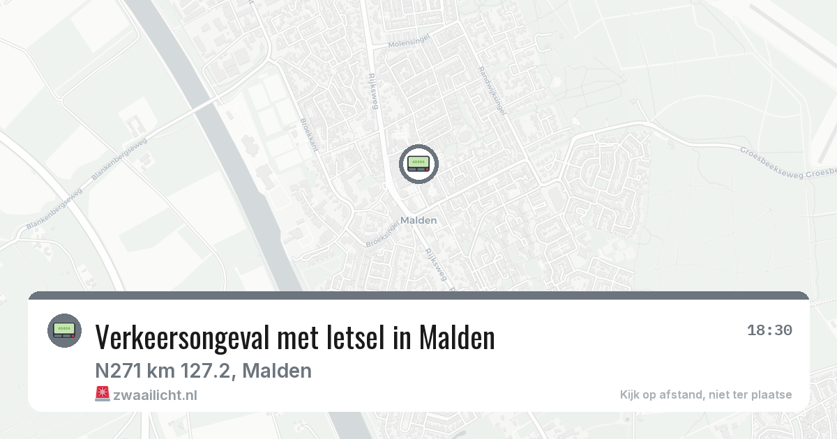 Verkeersongeval met letsel in Malden — 23 jun 2026