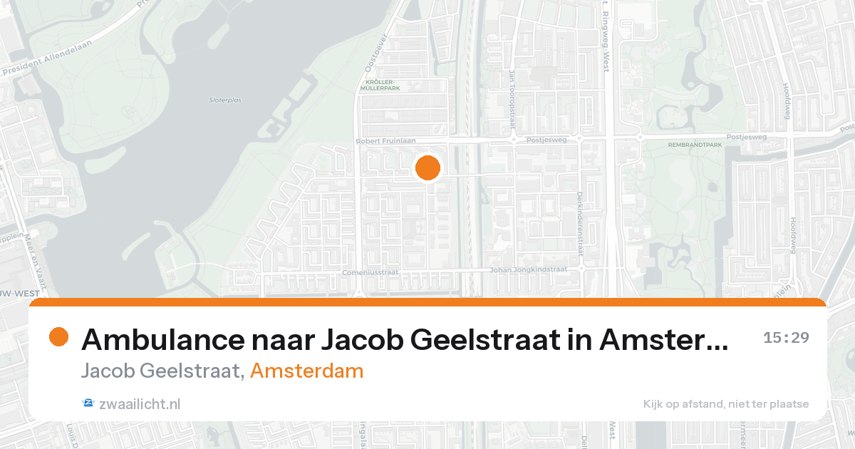 Ambulance naar Jacob Geelstraat in Amsterdam — 20 aug 2026
