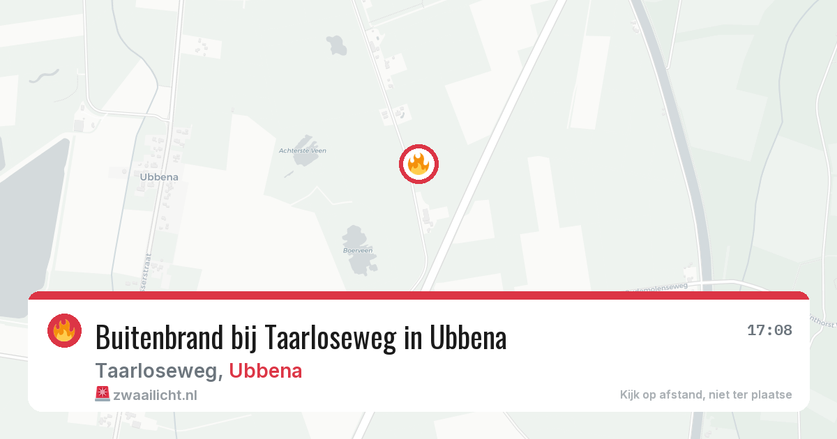 Buitenbrand bij Taarloseweg in Ubbena — 13 aug 2026