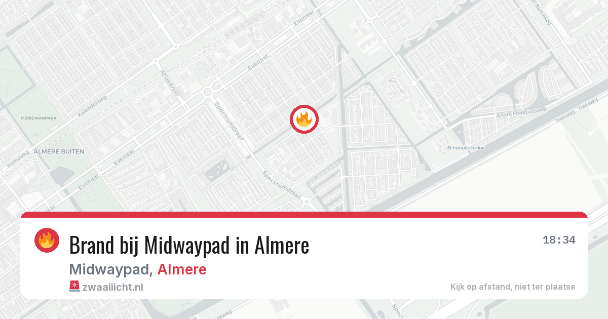 Brand bij Midwaypad in Almere — 8 aug 2026