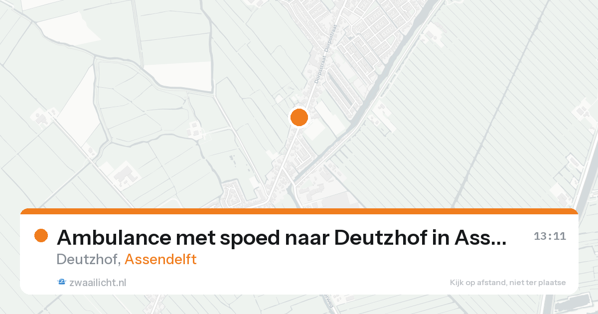 Ambulance met spoed naar Deutzhof in Assendelft — 16 aug 2026