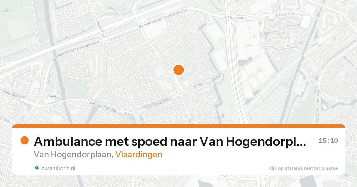 Ambulance met spoed naar Van Hogendorplaan in Vlaardingen — 25 aug 2026