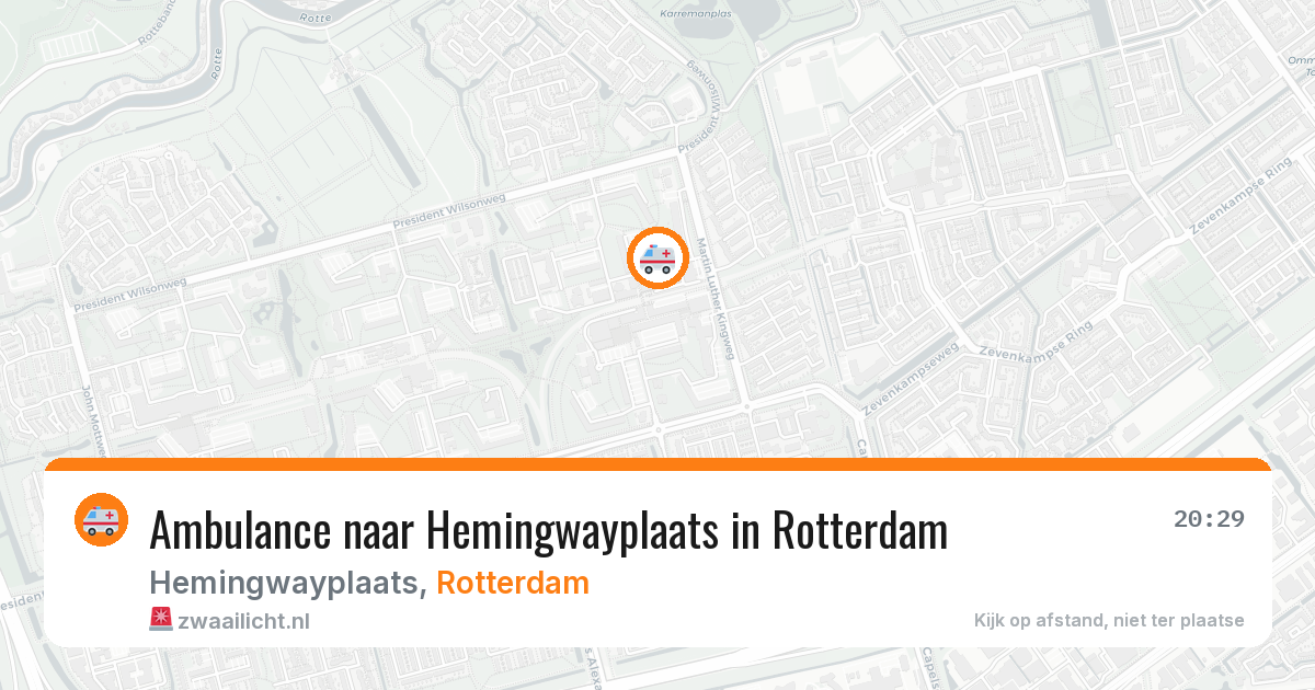 Ambulance naar Hemingwayplaats in Rotterdam — 21 mrt 2026