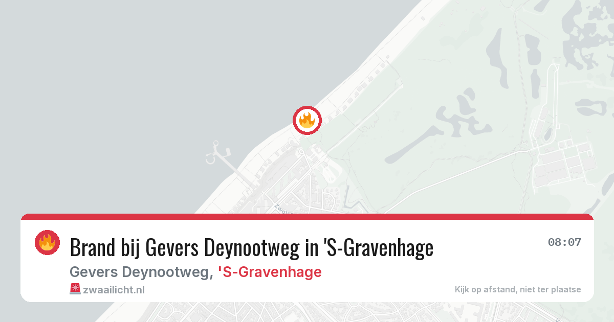 Brand bij Gevers Deynootweg in 'S-Gravenhage — 8 aug 2026
