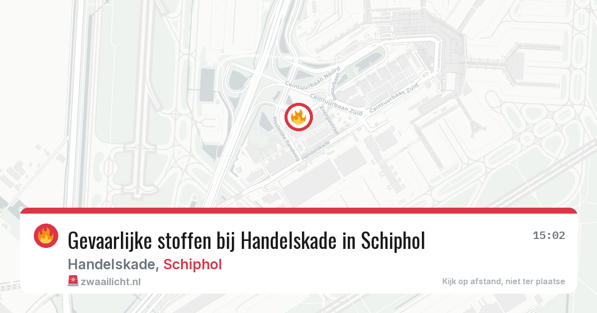 Gevaarlijke stoffen bij Handelskade in Schiphol — 1 jul 2026