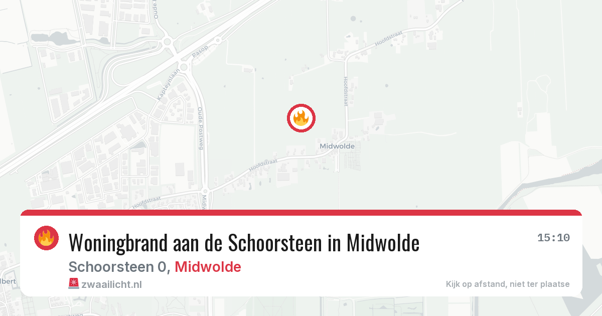 Woningbrand aan de Schoorsteen in Midwolde — 17 apr 2026