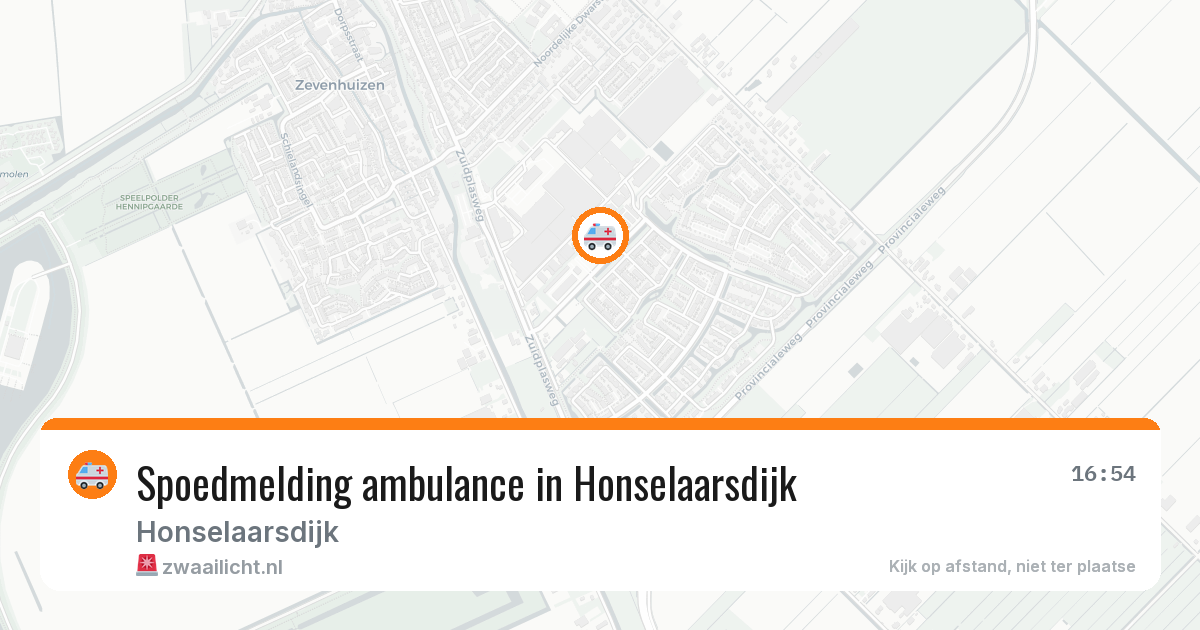 Spoedmelding ambulance in Honselaarsdijk — 6 jul 2026