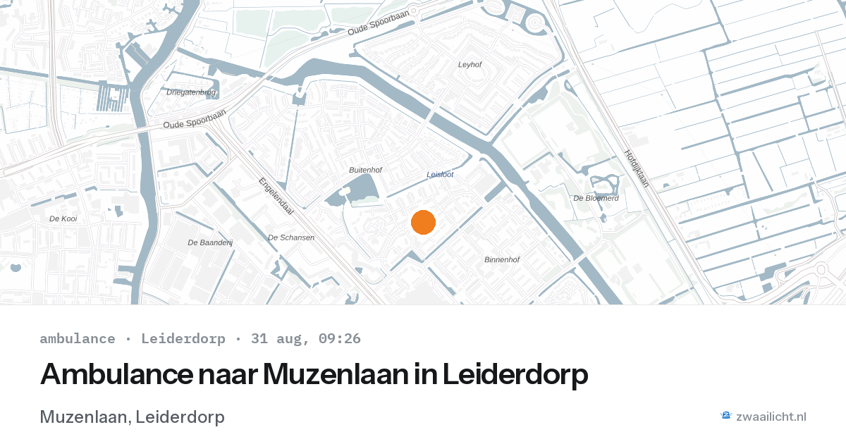 Ambulance naar Muzenlaan in Leiderdorp — 31 aug 2026