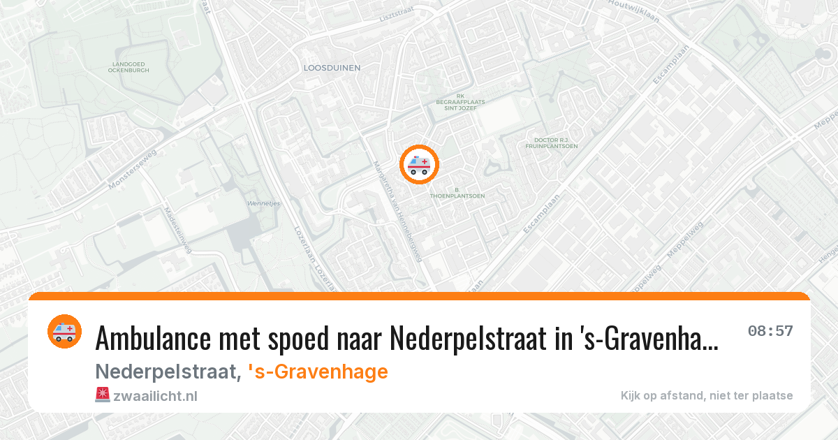 Ambulance met spoed naar Nederpelstraat in 's-Gravenhage — 25 mrt 2026
