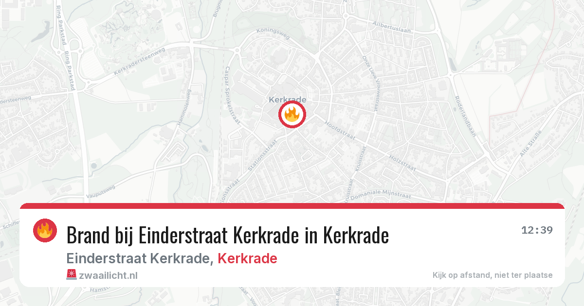 Brand bij Einderstraat Kerkrade in Kerkrade — 4 jul 2026