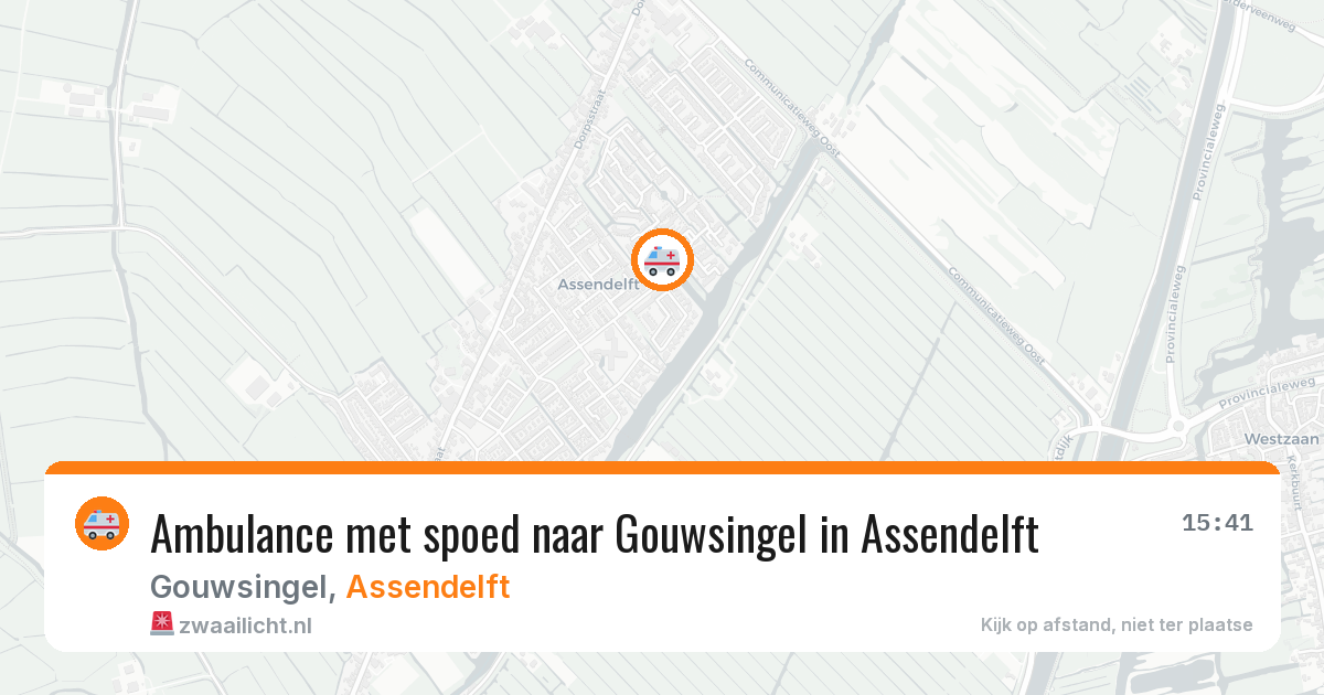 Ambulance met spoed naar Gouwsingel in Assendelft — 6 aug 2026