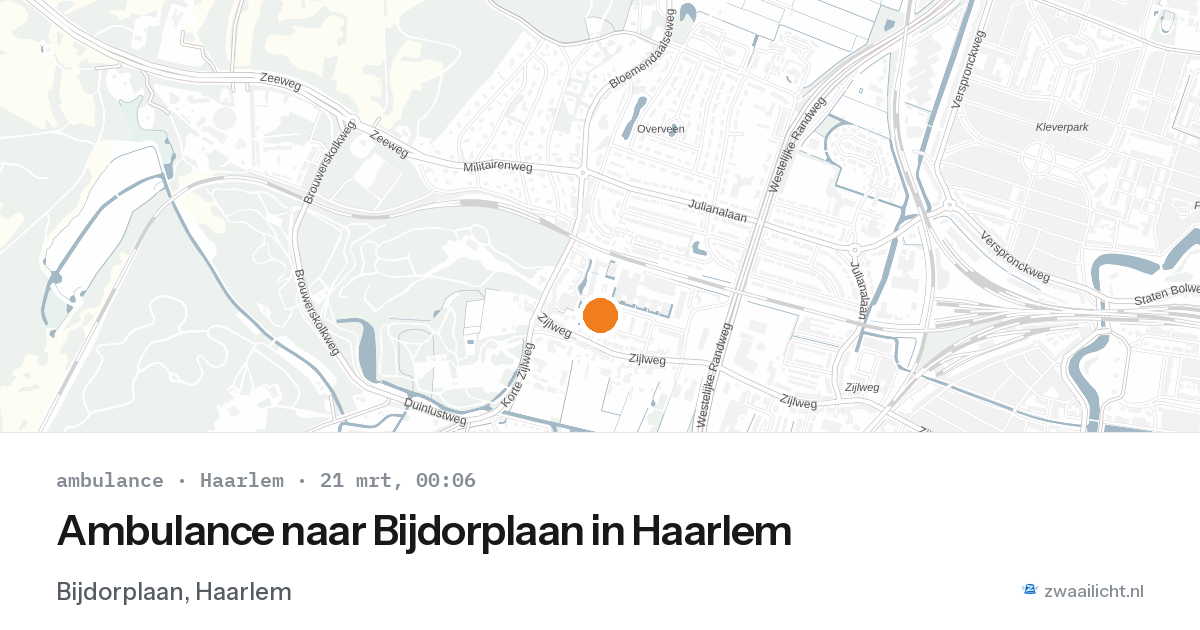 Ambulance naar Bijdorplaan in Haarlem — 20 mrt 2026