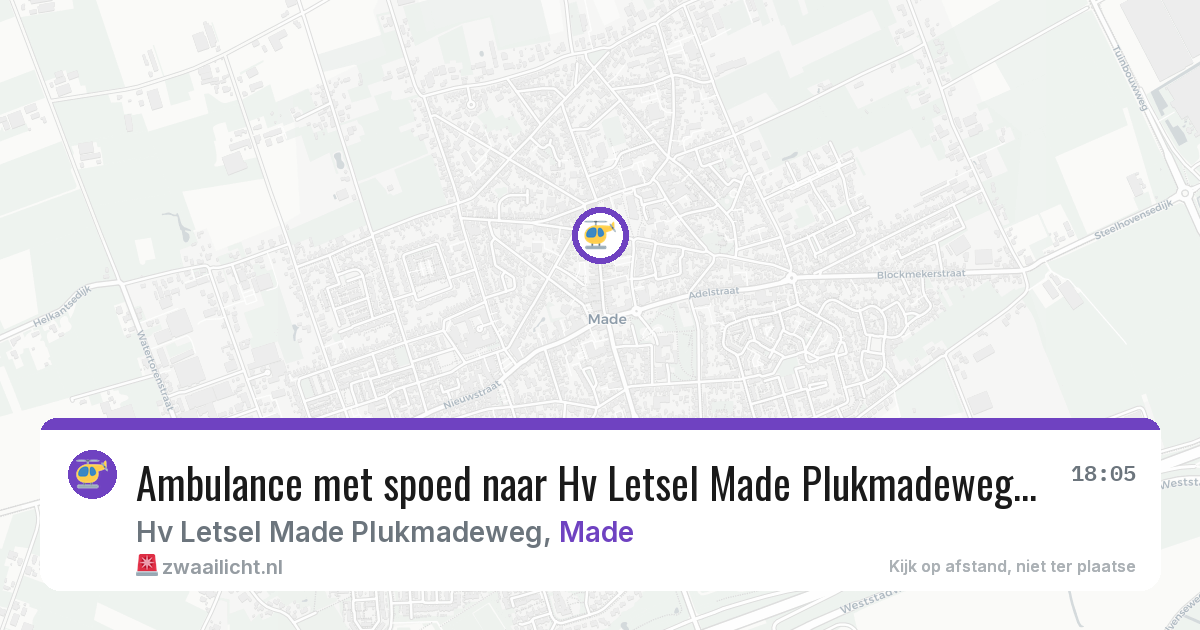 Ambulance met spoed naar Hv Letsel Made Plukmadeweg in Made — 26 jul 2026