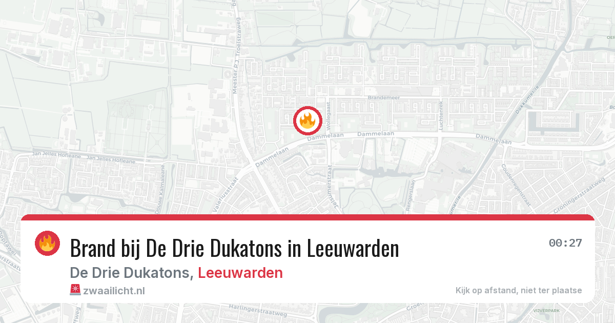 Brand bij De Drie Dukatons in Leeuwarden — 24 mei 2026