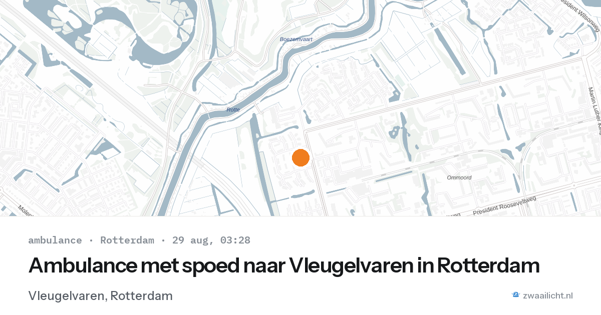 Ambulance met spoed naar Vleugelvaren in Rotterdam — 29 aug 2026