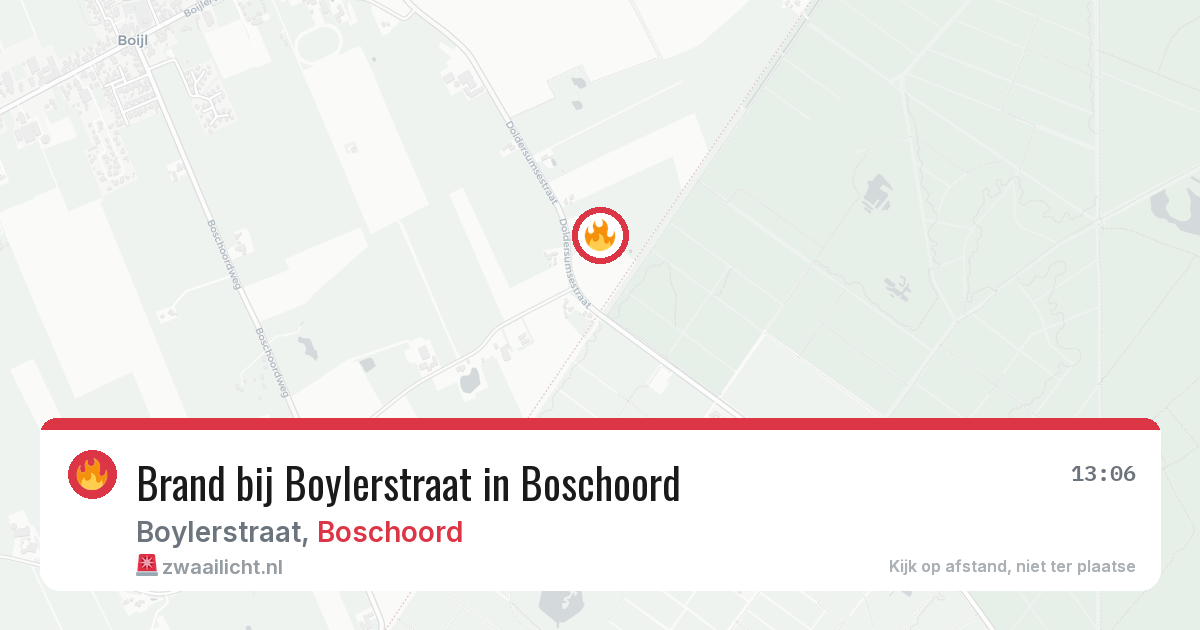 Brand bij Boylerstraat in Boschoord — 21 jun 2026