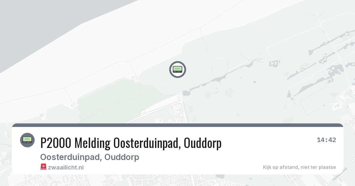 P2000 Melding Oosterduinpad, Ouddorp — 6 aug 2026