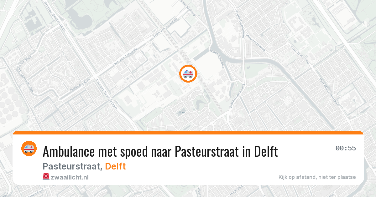 Ambulance met spoed naar Pasteurstraat in Delft — 1 aug 2026