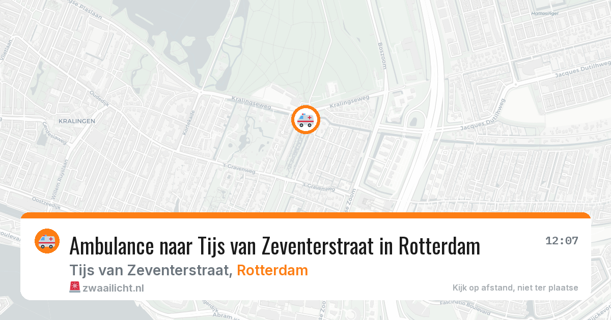 Ambulance naar Tijs van Zeventerstraat in Rotterdam — 24 jul 2026