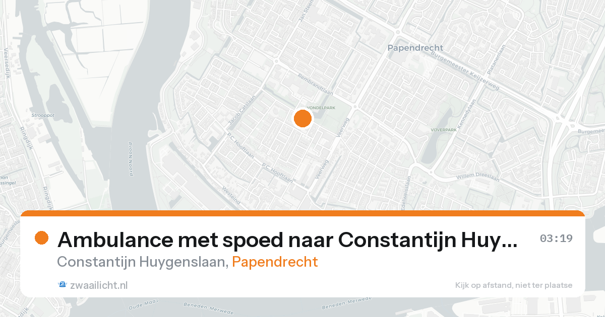 Ambulance met spoed naar Constantijn Huygenslaan in Papendrecht — 19 aug 2026