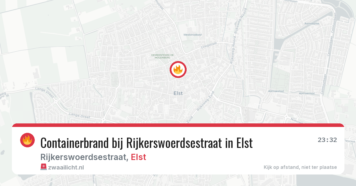 Containerbrand bij Rijkerswoerdsestraat in Elst — 24 mei 2026