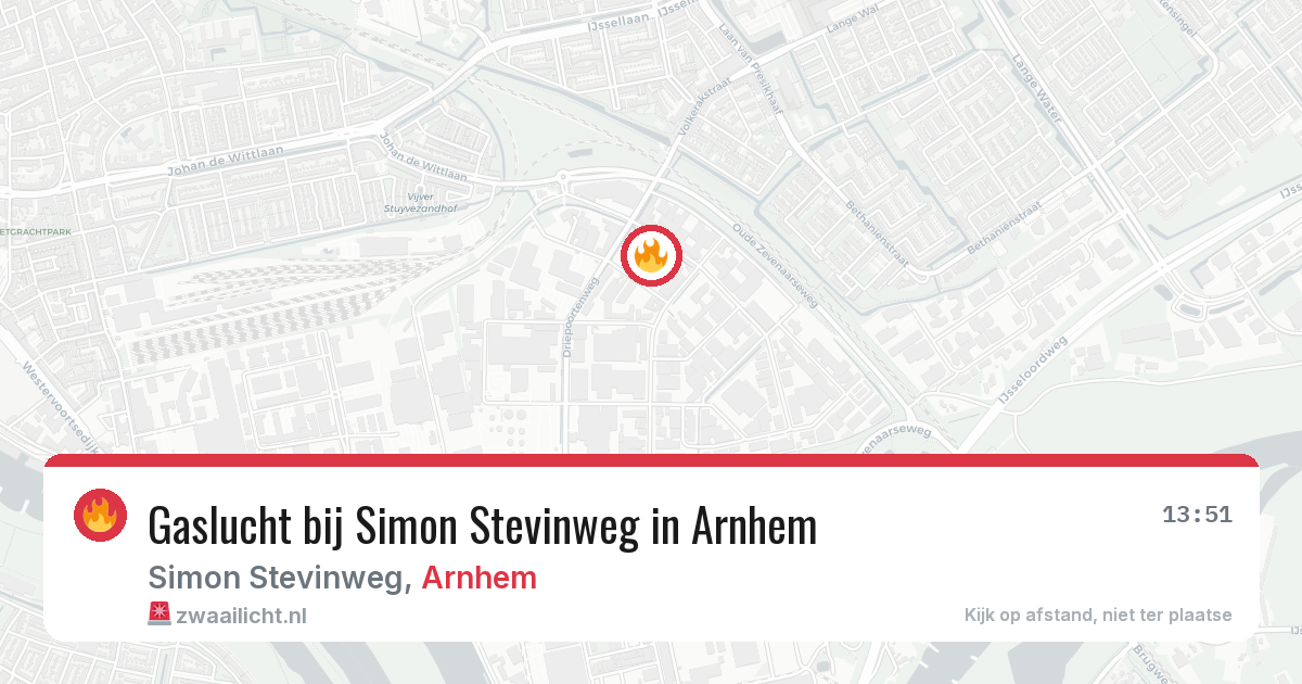 Gaslucht bij Simon Stevinweg in Arnhem — 8 jun 2026