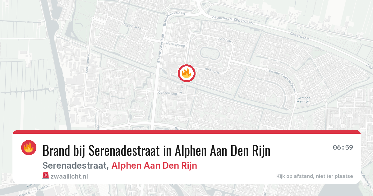 Brand bij Serenadestraat in Alphen Aan Den Rijn — 13 jun 2026