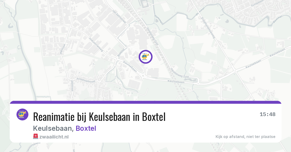 Reanimatie bij Keulsebaan in Boxtel — 9 jun 2026