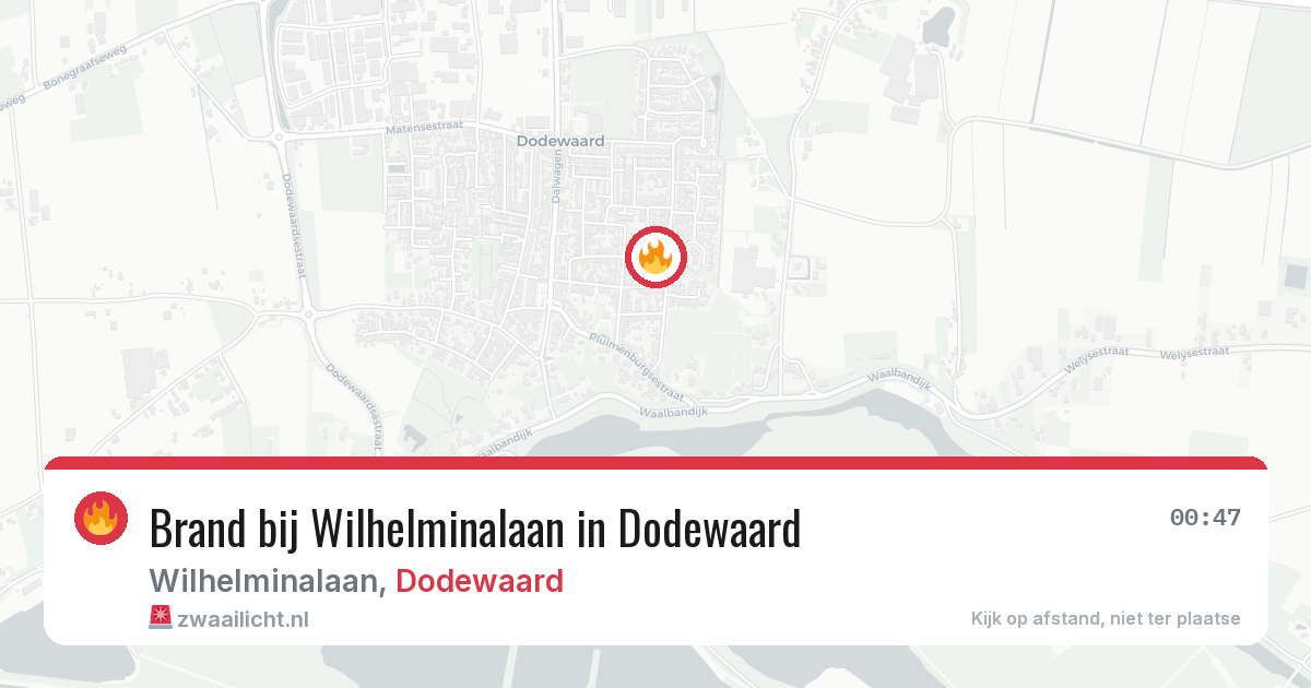 Brand bij Wilhelminalaan in Dodewaard — 27 jun 2026