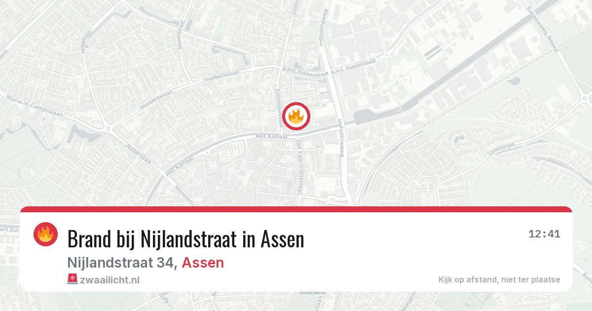 Brand bij Nijlandstraat in Assen — 6 apr 2026