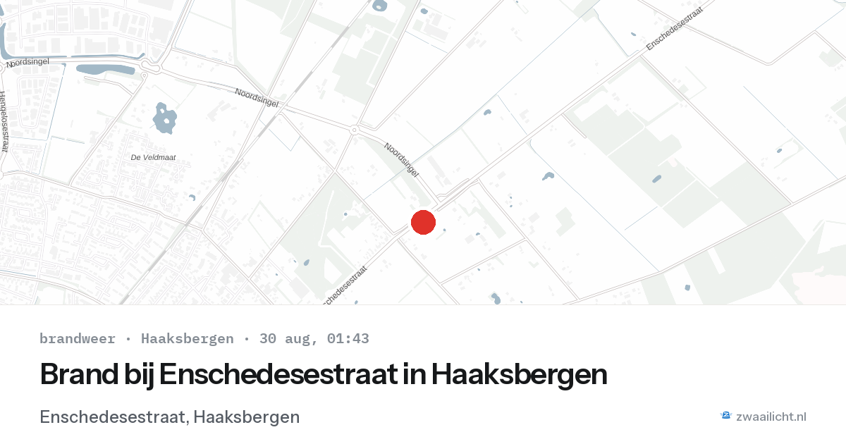 Brand bij Enschedesestraat in Haaksbergen — 29 aug 2026