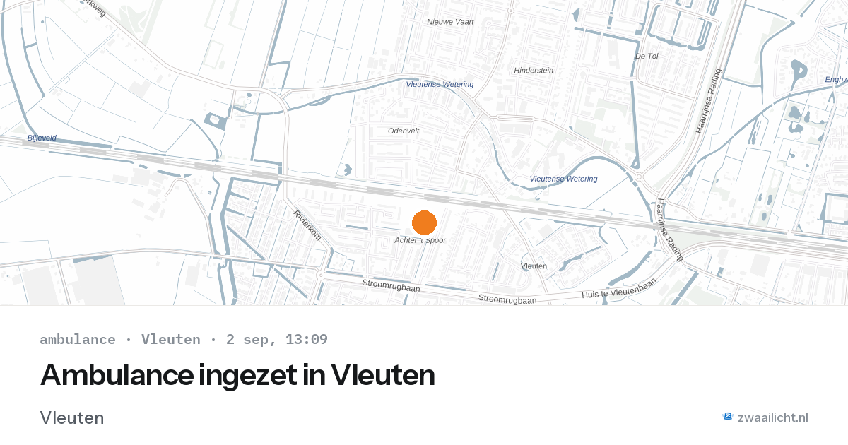 Ambulance ingezet in Vleuten — 2 sep 2026