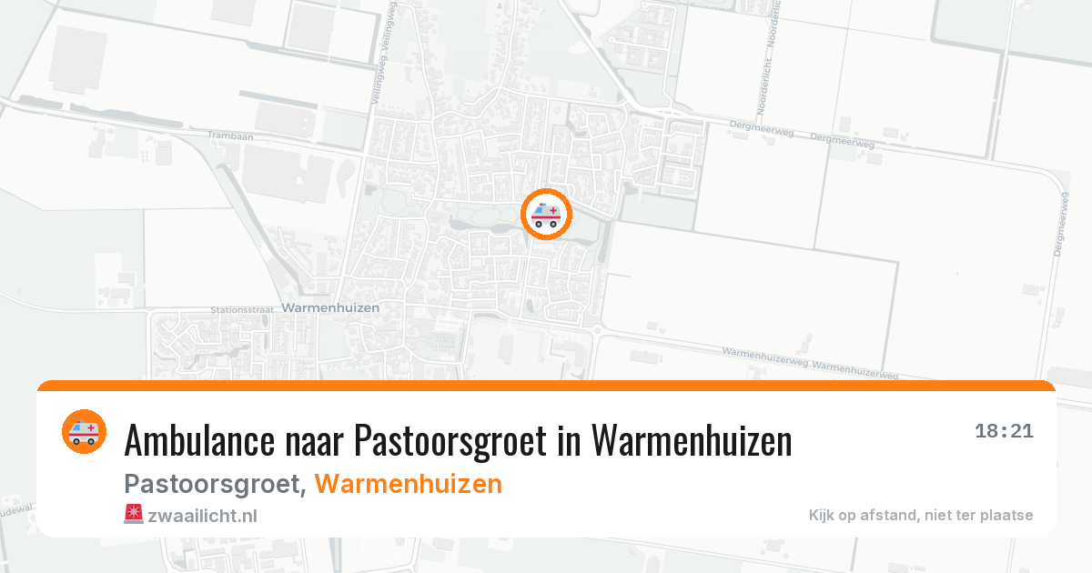 Ambulance naar Pastoorsgroet in Warmenhuizen — 15 mrt 2026