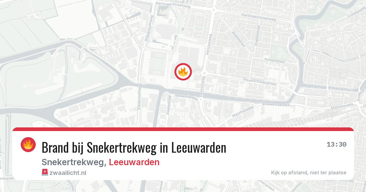 Brand bij Snekertrekweg in Leeuwarden — 16 mei 2026