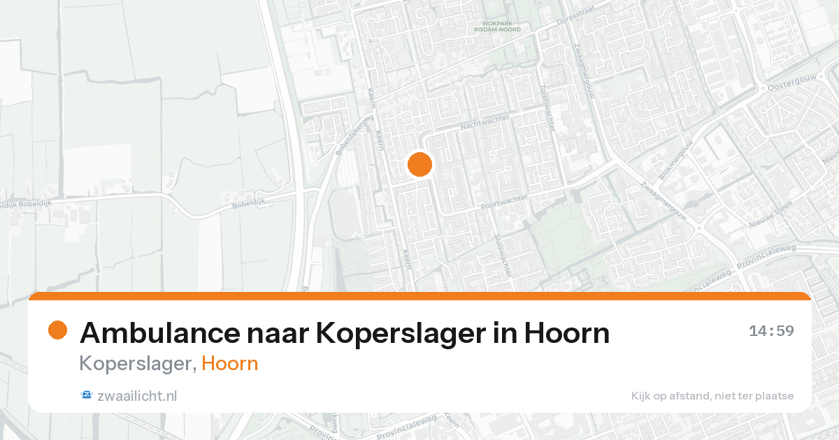 Ambulance naar Koperslager in Hoorn — 15 aug 2026