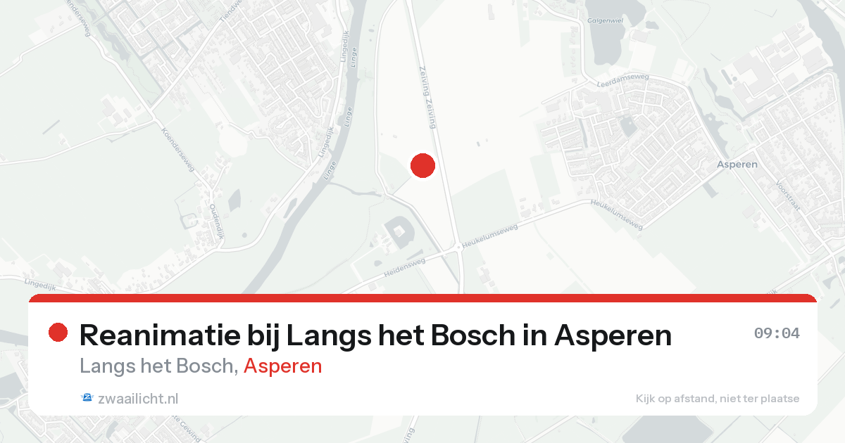 Reanimatie bij Langs het Bosch in Asperen — 15 aug 2026